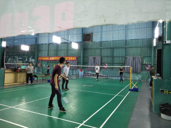 The company plays badminton every Friday.